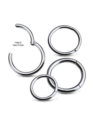Plain Ring Clicker Earring, Titanium