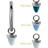 Opal Bullet Charm for Clicker Hoop, Steel
