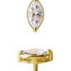 Yellow Gold Prong Single Marquise Stud