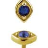 18k Yellow Gold Royal Blue Topaz Eye Shape Stud