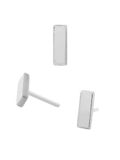 Junipurr Bar Push-In Stud Earring, 14k White Gold