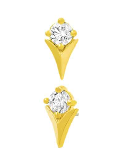 Junipurr Tulip Push-In Stud Earring, 14k Yellow Gold