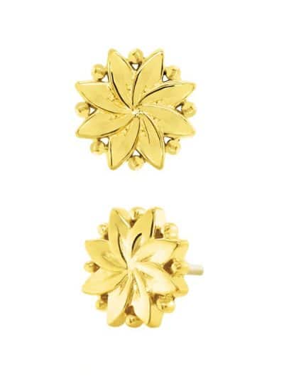 Junipurr Southern Belle Push-In Stud Earring, 14k Yellow Gold