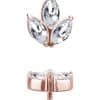 Marquise Lotus Threaded Stud Earring, 18k Rose Gold
