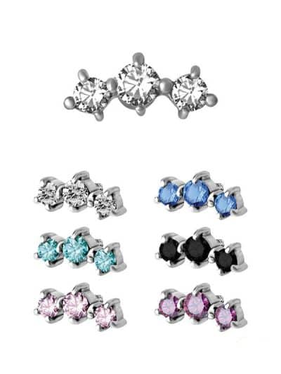 Swarovski® Zirconia 3-Cluster Stud, Steel
