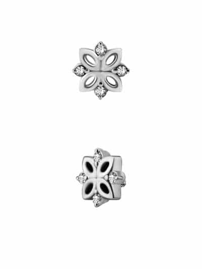 Swarovski® Zirconia Flower Stud, 8 Point, Steel