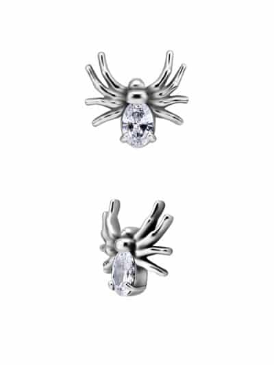 Steel Swarovski® Zirconia Spider Stud