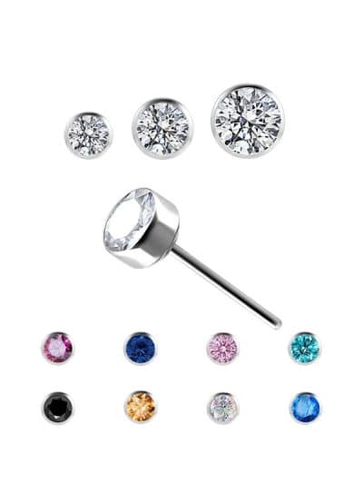 Bezel Set Swarovski Push-In Stud Earring